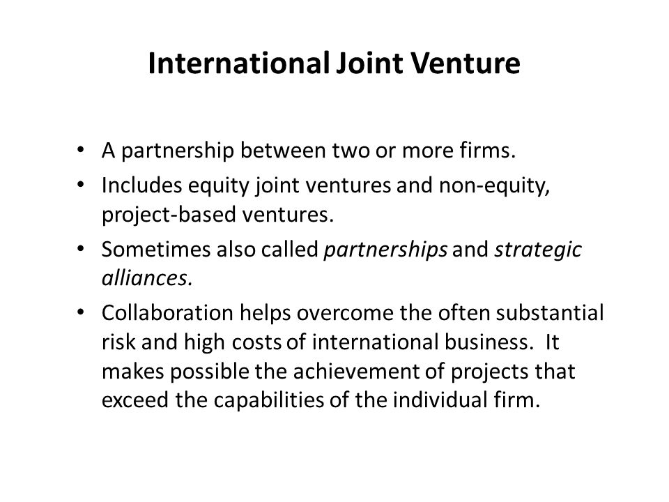 International joint venture